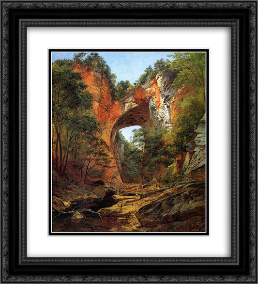 Natural Bridge 20x22 Black Ornate Wood Framed Art Print Poster with Double Matting by Johnson, David