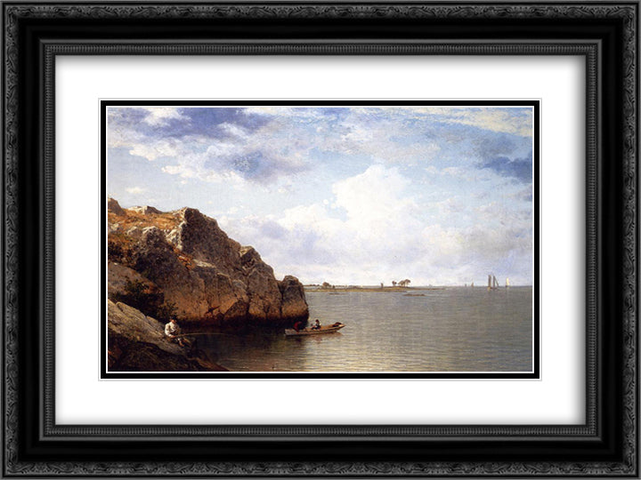 Near Noroton, Connecticut 24x18 Black Ornate Wood Framed Art Print Poster with Double Matting by Johnson, David