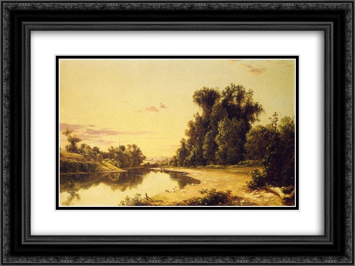 On the Escopus at Hurley, New York 24x18 Black Ornate Wood Framed Art Print Poster with Double Matting by Johnson, David