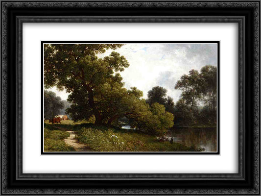 On the Waywayanda, Orange County, New York 24x18 Black Ornate Wood Framed Art Print Poster with Double Matting by Johnson, David