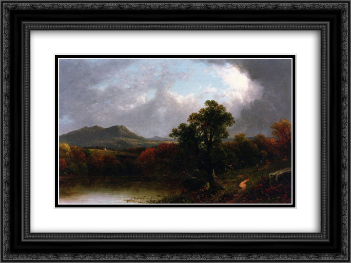 Passing Storm Clouds 24x18 Black Ornate Wood Framed Art Print Poster with Double Matting by Johnson, David