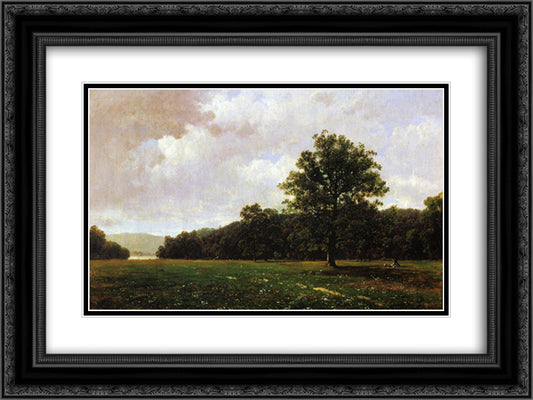 Ramapo Hills 24x18 Black Ornate Wood Framed Art Print Poster with Double Matting by Johnson, David