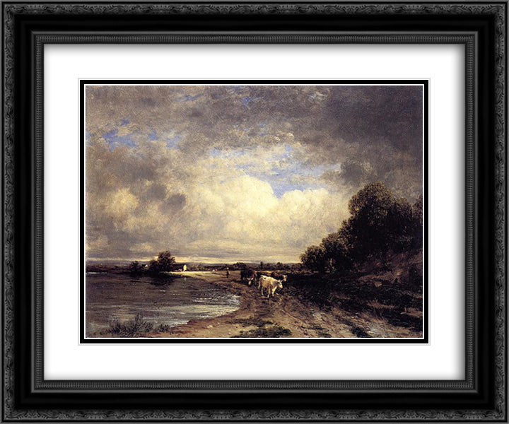 Roadside, Shark River, New Jersey 24x20 Black Ornate Wood Framed Art Print Poster with Double Matting by Johnson, David
