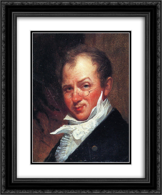 Self Portrait in Colonial Dress 20x24 Black Ornate Wood Framed Art Print Poster with Double Matting by Johnson, David