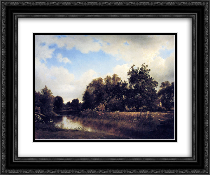 Study, Pompton, New Jersey 24x20 Black Ornate Wood Framed Art Print Poster with Double Matting by Johnson, David