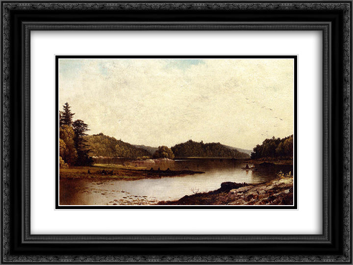 Study of Wawayanda Lake, Orange Co. 24x18 Black Ornate Wood Framed Art Print Poster with Double Matting by Johnson, David