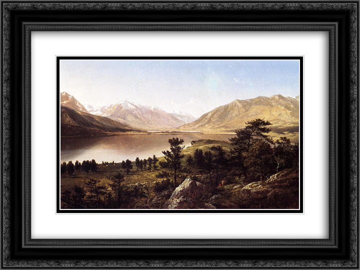 Upper Twin Lakes in the Colorado Rockies 24x18 Black Ornate Wood Framed Art Print Poster with Double Matting by Johnson, David