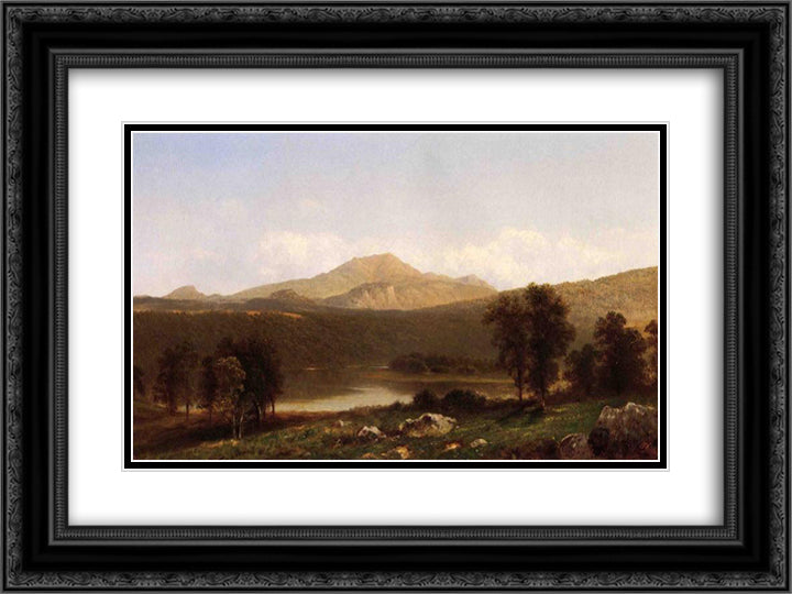 View of Mt. Lafayette, New Hampshire 24x18 Black Ornate Wood Framed Art Print Poster with Double Matting by Johnson, David