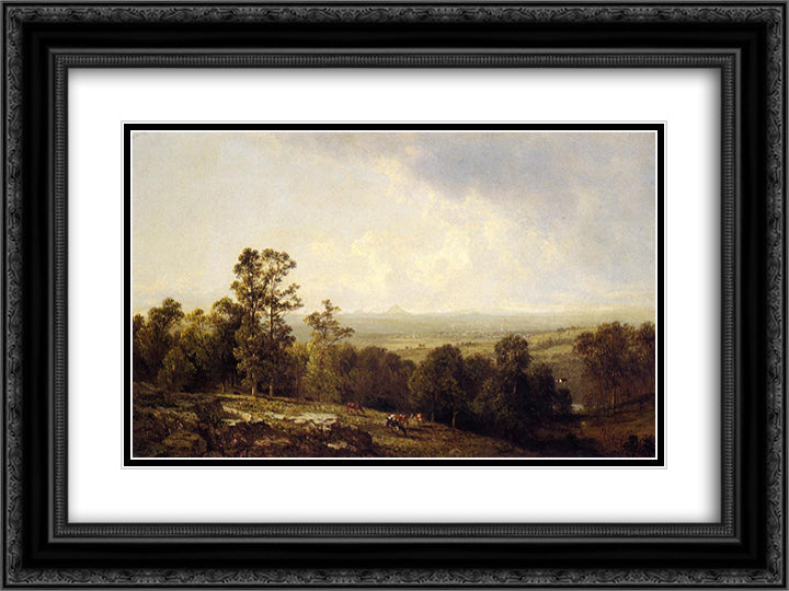 Warwick, Orange County, New York 24x18 Black Ornate Wood Framed Art Print Poster with Double Matting by Johnson, David