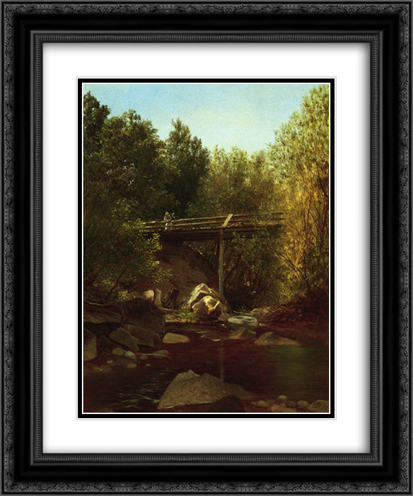 West Cornwall, Connecticut 20x24 Black Ornate Wood Framed Art Print Poster with Double Matting by Johnson, David