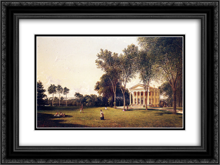 West Farms, the T. H. Faile Esq. Estate 24x18 Black Ornate Wood Framed Art Print Poster with Double Matting by Johnson, David