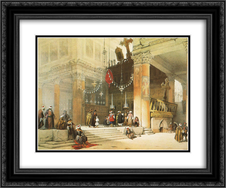 Bethlehem. Shrine of the Nativity 24x20 Black Ornate Wood Framed Art Print Poster with Double Matting by Roberts, David