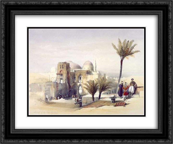 Church of the Holy Sepulchre, Jerusalem 24x20 Black Ornate Wood Framed Art Print Poster with Double Matting by Roberts, David