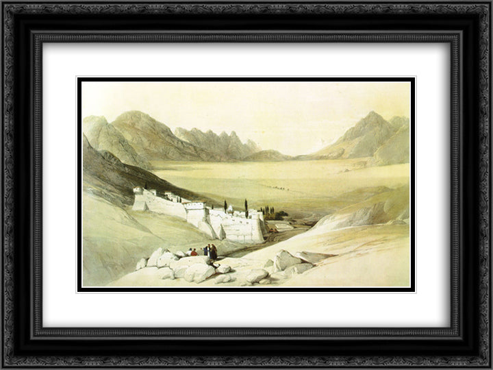 Convent of Saint Catherine, Mount Sinai 24x18 Black Ornate Wood Framed Art Print Poster with Double Matting by Roberts, David