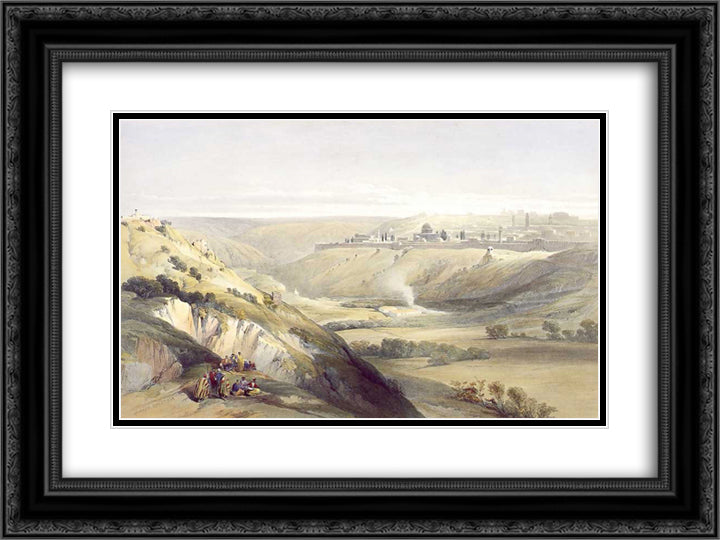 Jerusalem from the Mount of Olives 24x18 Black Ornate Wood Framed Art Print Poster with Double Matting by Roberts, David