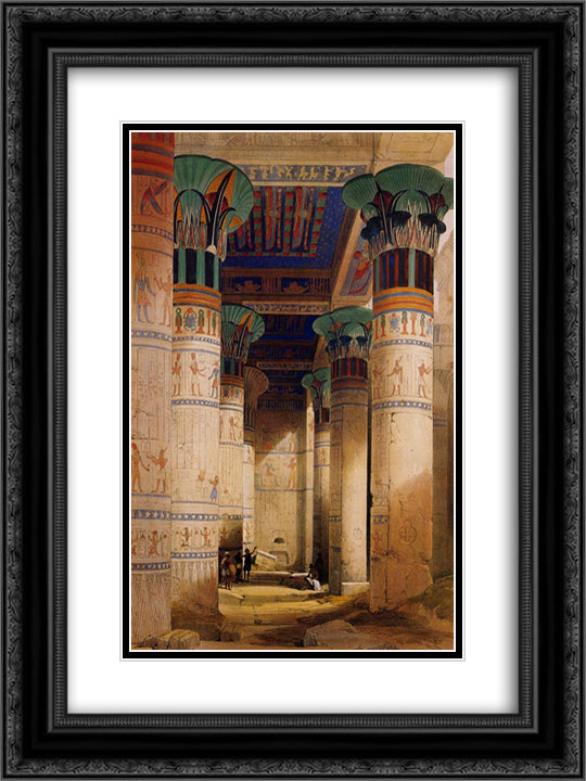 Portico of the Temple of Isis at Philae 18x24 Black Ornate Wood Framed Art Print Poster with Double Matting by Roberts, David