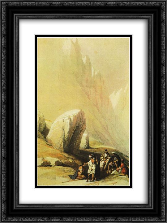 The Rock of Moses 18x24 Black Ornate Wood Framed Art Print Poster with Double Matting by Roberts, David
