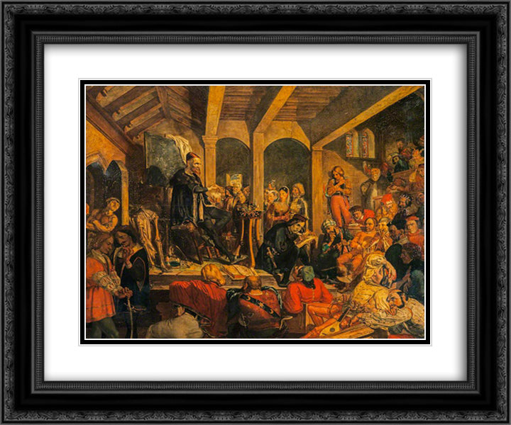Alchemystical Adept (Paracelsus) Lecturing on the Elixir Vitae 24x20 Black Ornate Wood Framed Art Print Poster with Double Matting by Scott, David