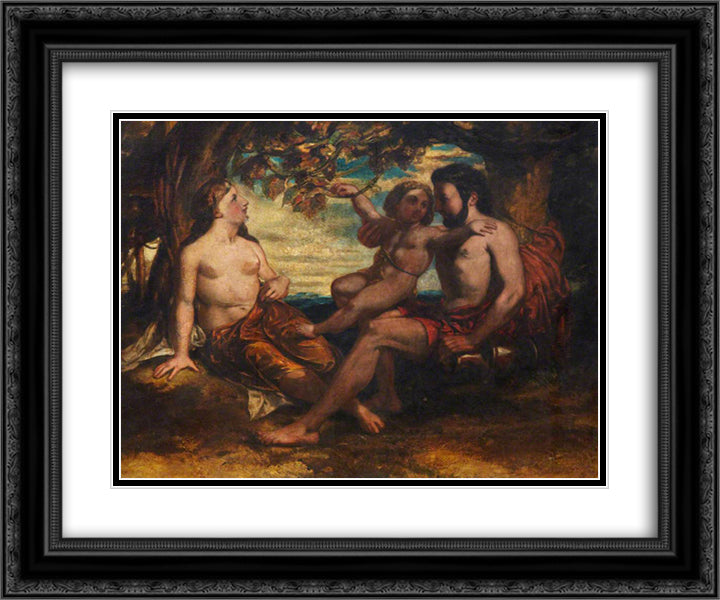 Mythological Group 24x20 Black Ornate Wood Framed Art Print Poster with Double Matting by Scott, David