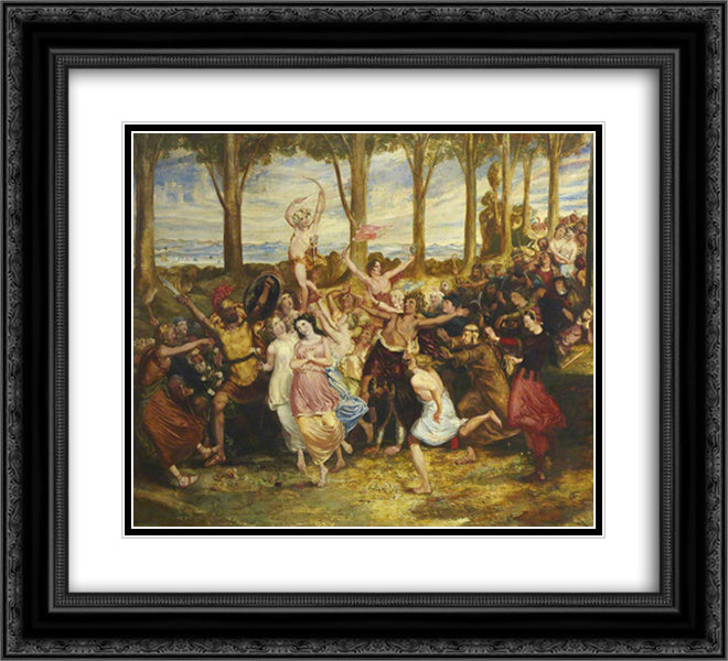 The Triumph of Love 22x20 Black Ornate Wood Framed Art Print Poster with Double Matting by Scott, David