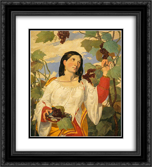 The Vintager 20x22 Black Ornate Wood Framed Art Print Poster with Double Matting by Scott, David