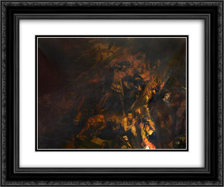 Vasco da Gama Encountering the Spirit of the Storm 24x20 Black Ornate Wood Framed Art Print Poster with Double Matting by Scott, David