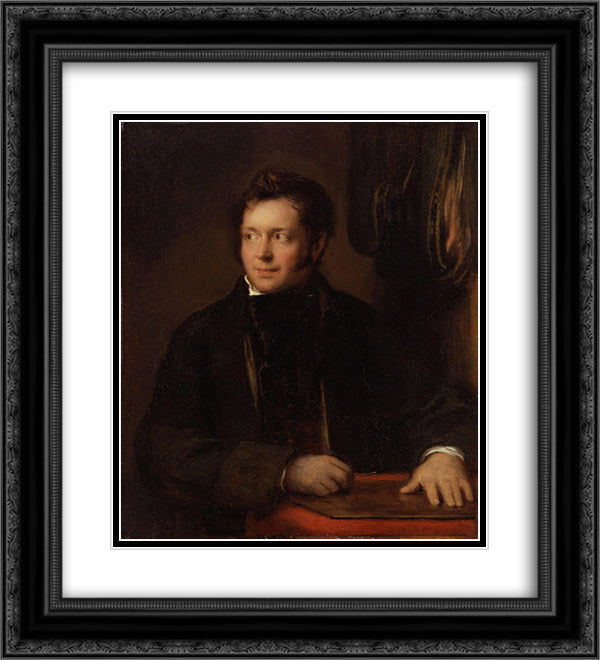 Abraham Raimbach 20x22 Black Ornate Wood Framed Art Print Poster with Double Matting by Wilkie, David