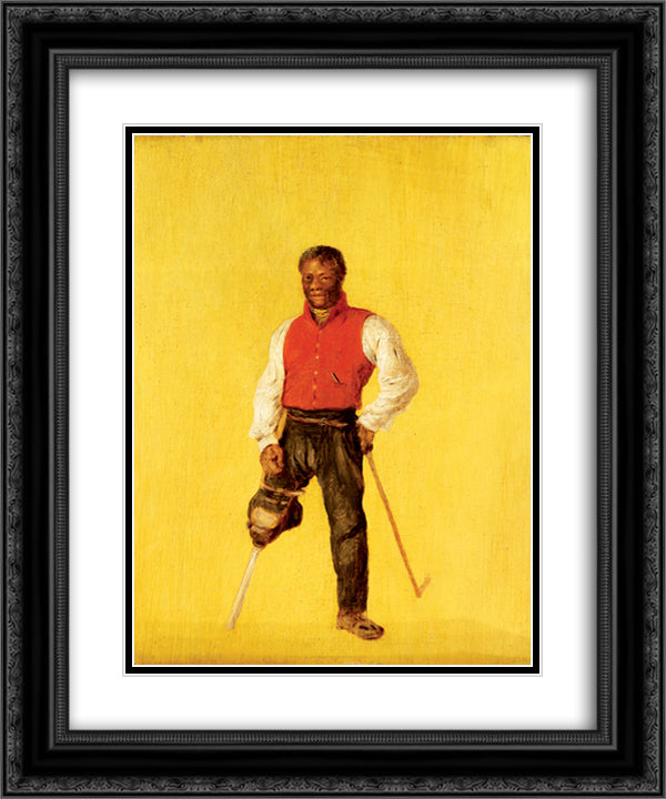 Billy Waters, mariner and street performer beggar 20x24 Black Ornate Wood Framed Art Print Poster with Double Matting by Wilkie, David