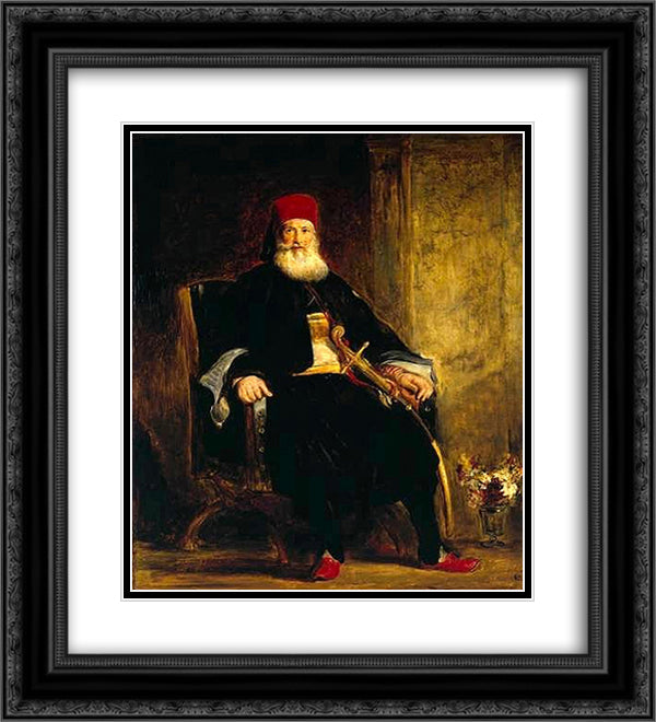 Kavallali Mehmet Ali Pasha el-Kebir 20x22 Black Ornate Wood Framed Art Print Poster with Double Matting by Wilkie, David