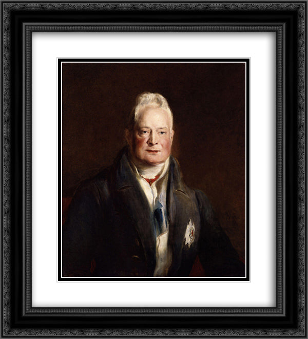 Portrait of King William IV (1765-1837) 20x22 Black Ornate Wood Framed Art Print Poster with Double Matting by Wilkie, David