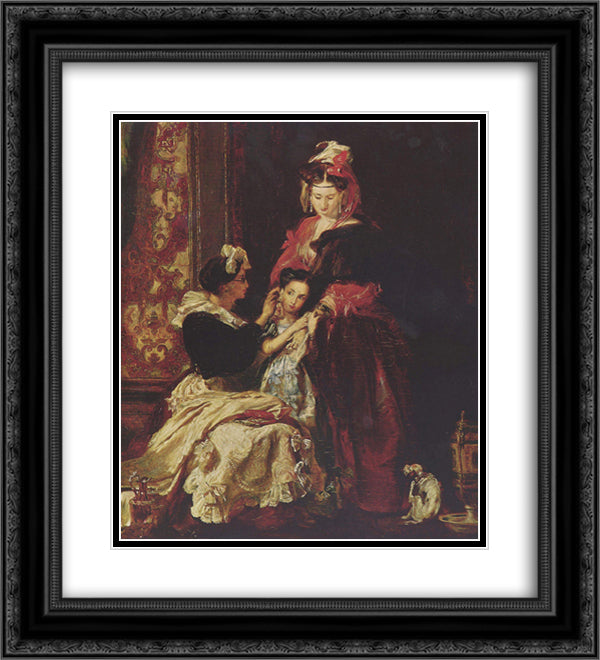 The first earring 20x22 Black Ornate Wood Framed Art Print Poster with Double Matting by Wilkie, David