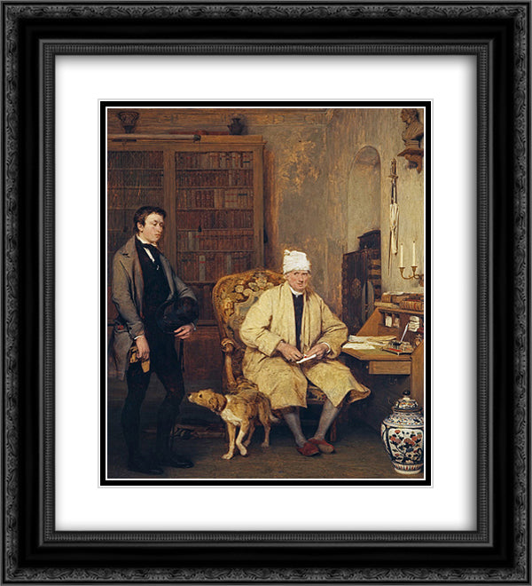 The letter of introduction 20x22 Black Ornate Wood Framed Art Print Poster with Double Matting by Wilkie, David