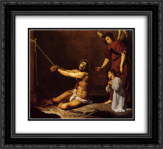 Christ After the Flagellation Contemplated by the Christian Soul 22x20 Black Ornate Wood Framed Art Print Poster with Double Matting by Velazquez, Diego