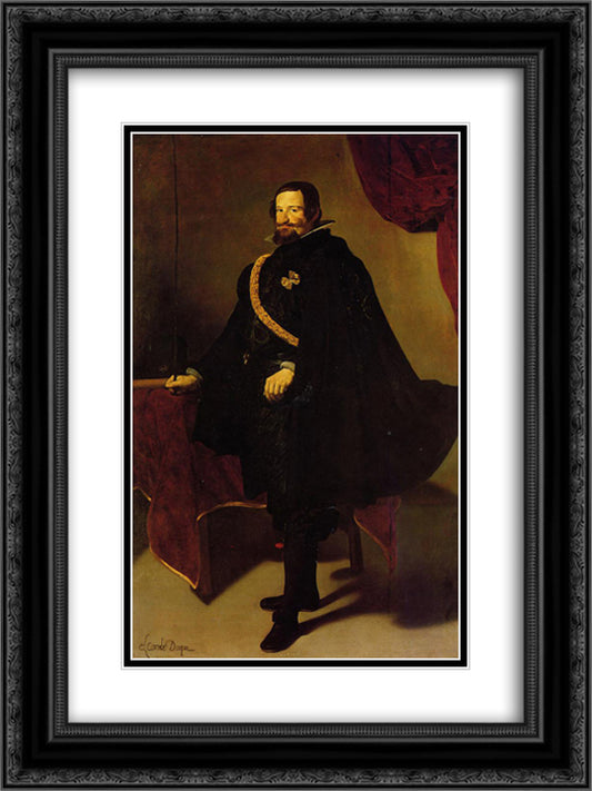 Don Gaspde Guzman, Count of Olivares and Duke of San Lucla Mayor 18x24 Black Ornate Wood Framed Art Print Poster with Double Matting by Velazquez, Diego