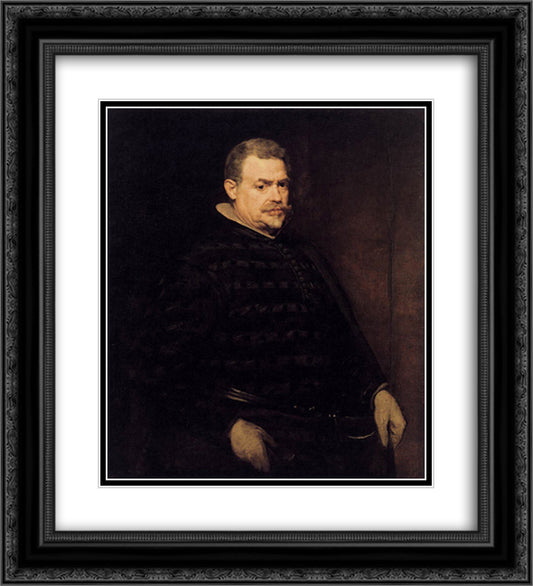 Juan Mateos 20x22 Black Ornate Wood Framed Art Print Poster with Double Matting by Velazquez, Diego