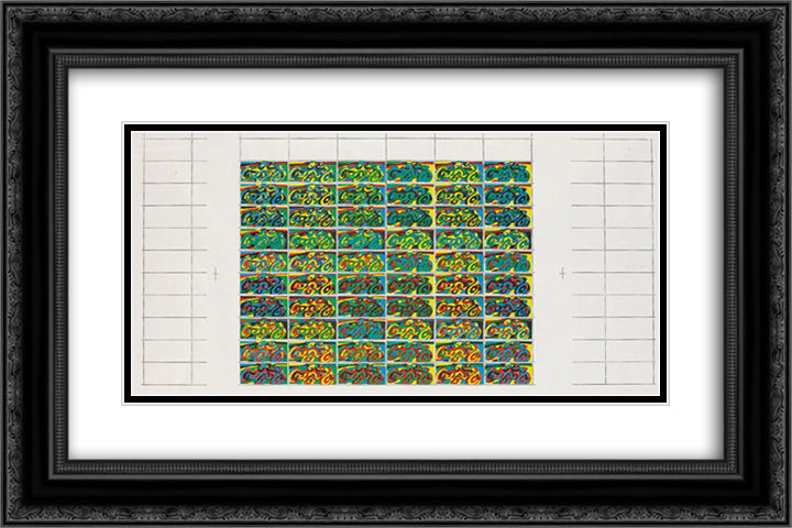 Aus Containers 24x16 Black Ornate Wood Framed Art Print Poster with Double Matting by Roth, Dieter