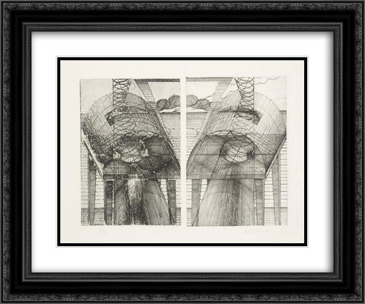 By the Sea 24x20 Black Ornate Wood Framed Art Print Poster with Double Matting by Roth, Dieter