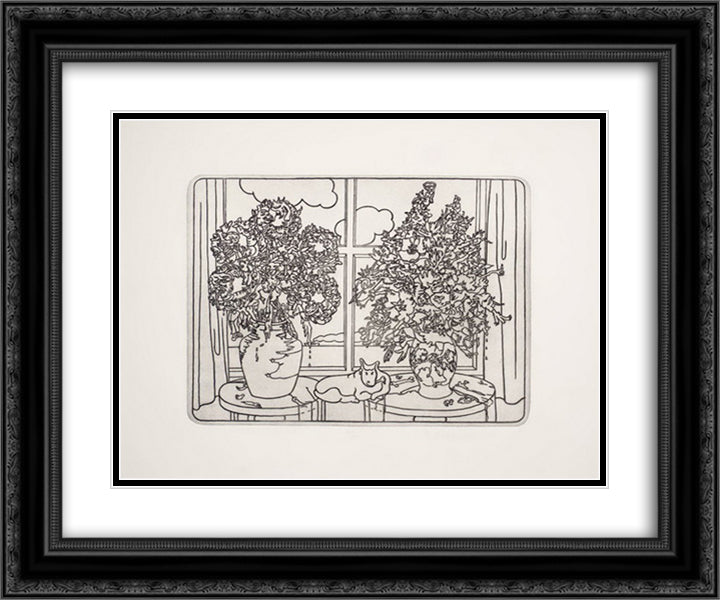 Calm Life 24x20 Black Ornate Wood Framed Art Print Poster with Double Matting by Roth, Dieter