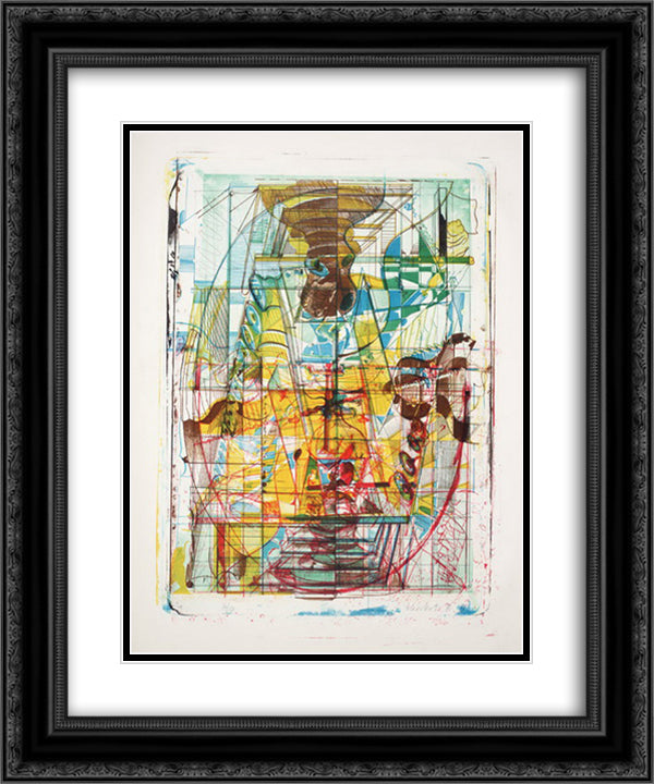 Double Quartet 20x24 Black Ornate Wood Framed Art Print Poster with Double Matting by Roth, Dieter