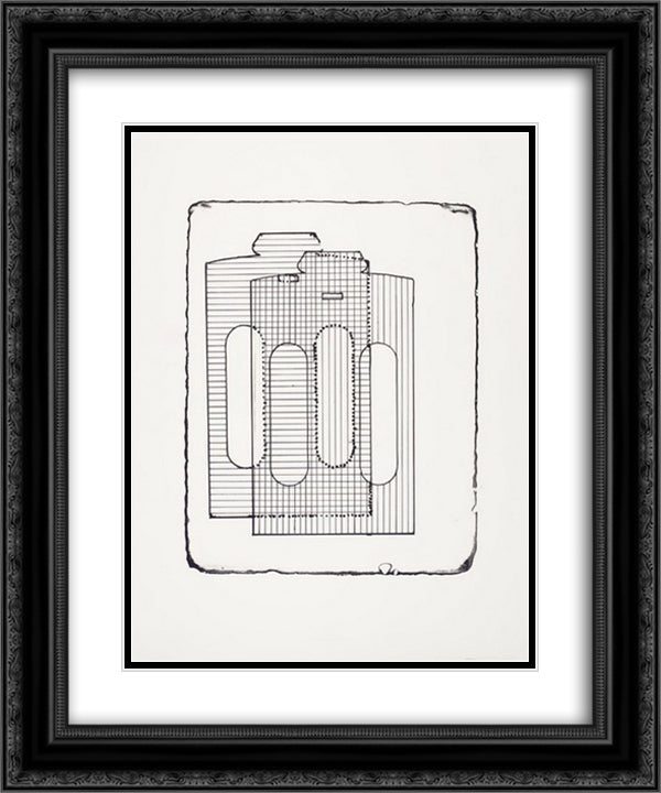 Hemdenstein 20x24 Black Ornate Wood Framed Art Print Poster with Double Matting by Roth, Dieter