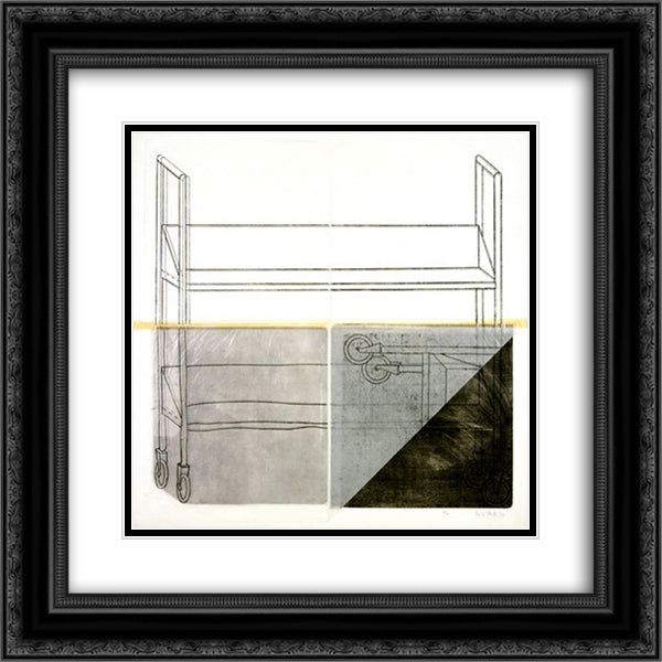 Large Trolley 20x20 Black Ornate Wood Framed Art Print Poster with Double Matting by Roth, Dieter
