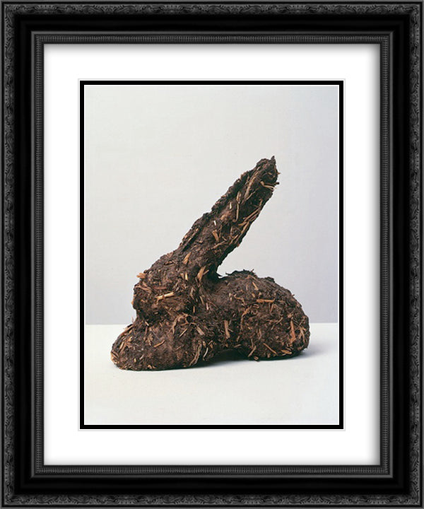 Rabbit - Shit - Rabbit 20x24 Black Ornate Wood Framed Art Print Poster with Double Matting by Roth, Dieter