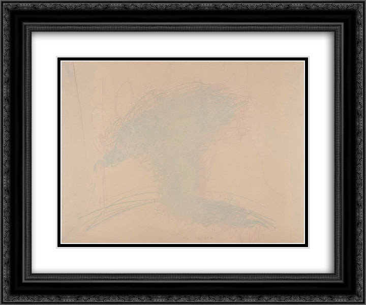 Self - Portrait as a Flower Pot 24x20 Black Ornate Wood Framed Art Print Poster with Double Matting by Roth, Dieter