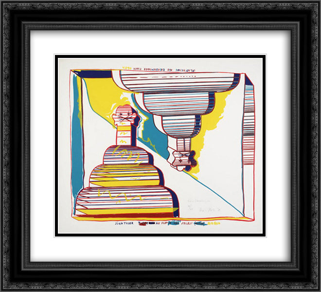 Self - Portrait as Jealous Tiger 22x20 Black Ornate Wood Framed Art Print Poster with Double Matting by Roth, Dieter