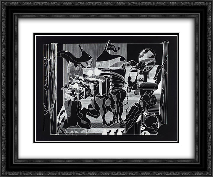 Small Theatre 24x20 Black Ornate Wood Framed Art Print Poster with Double Matting by Roth, Dieter