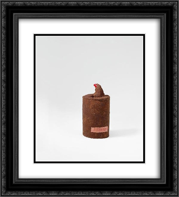Tall Garden Gnome 20x22 Black Ornate Wood Framed Art Print Poster with Double Matting by Roth, Dieter