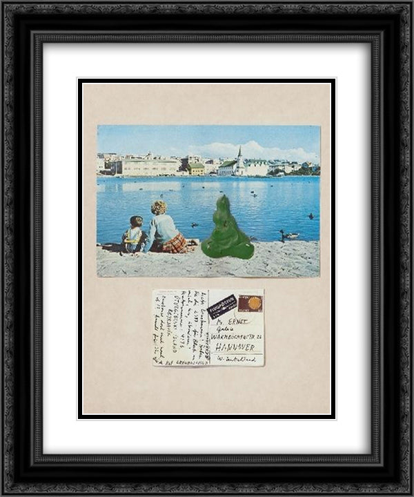 Untitled (Island) 20x24 Black Ornate Wood Framed Art Print Poster with Double Matting by Roth, Dieter