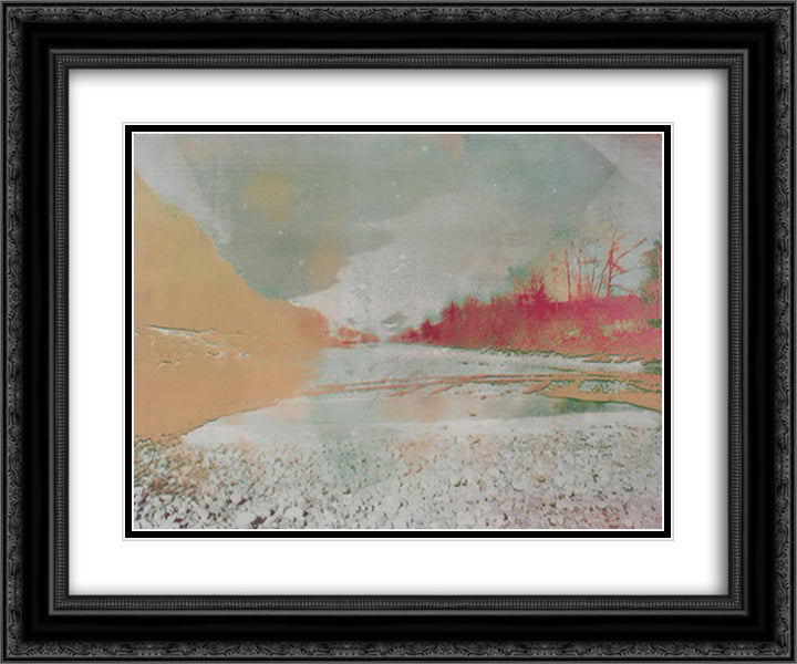View of the Emme 24x20 Black Ornate Wood Framed Art Print Poster with Double Matting by Roth, Dieter