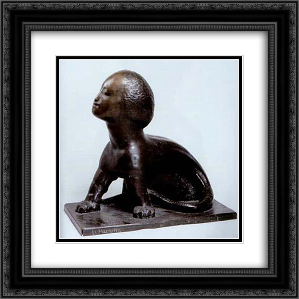 Chimera of the Earth 20x20 Black Ornate Wood Framed Art Print Poster with Double Matting by Paciurea, Dimitrie