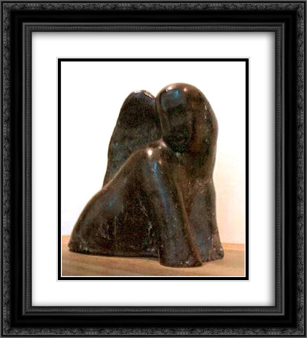 Chimera with Wings 20x22 Black Ornate Wood Framed Art Print Poster with Double Matting by Paciurea, Dimitrie